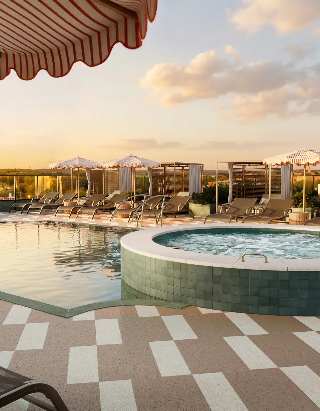 resort style pool and spa