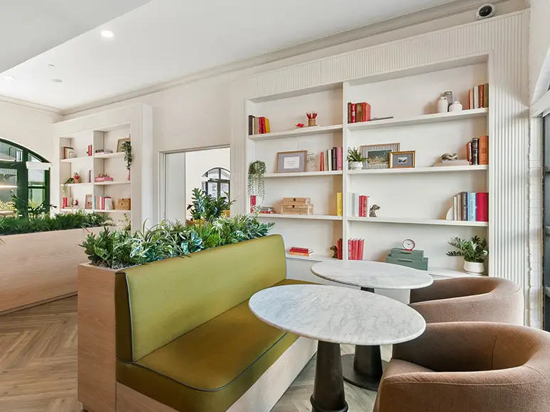 Academic lounge with booth seating