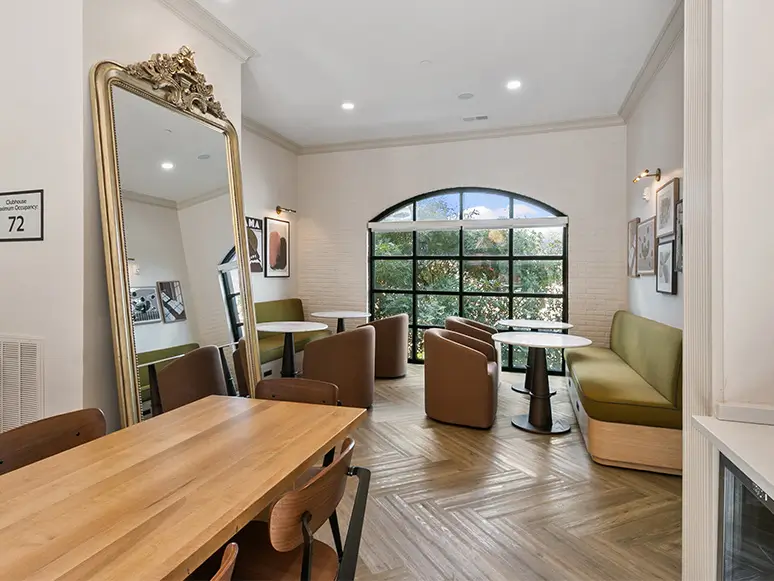 academic lounge with large mirror