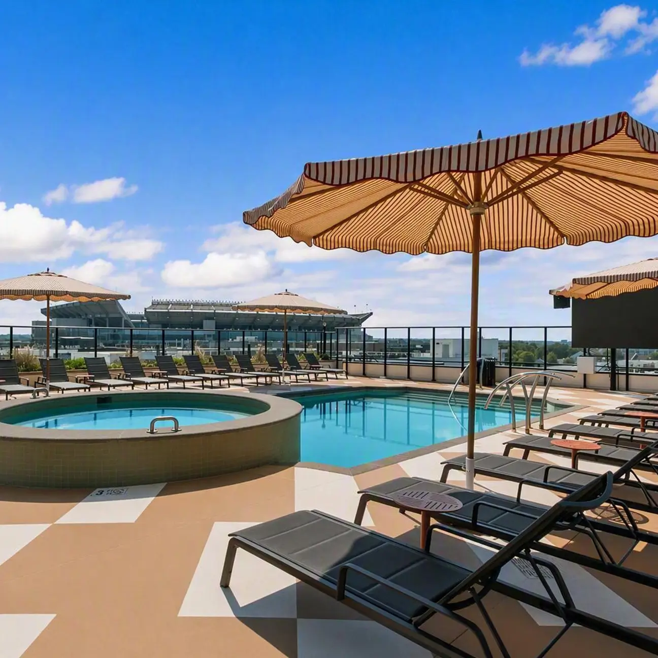 Rooftop pool at the rive tuscaloosa